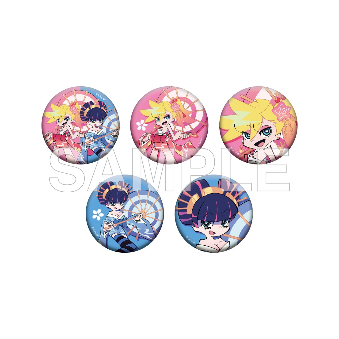 NEW PANTY & STOCKING WITH GARTERBELT - KIRAKIRA KIMONO VER. CAN BADGE TRADING BLIND BOX Anime Pop