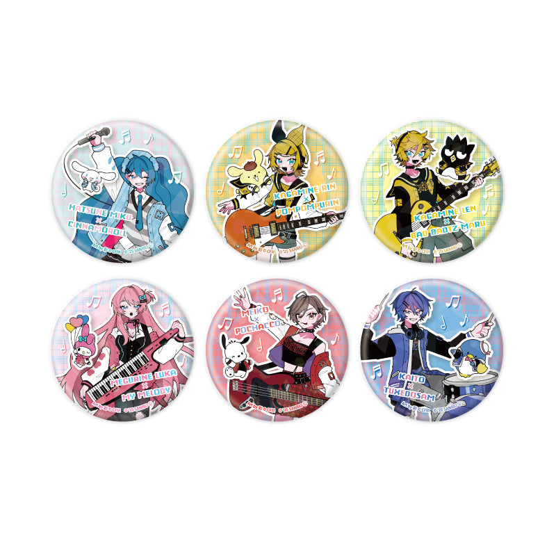VOCALOID - PIAPRO CHARACTERS X SANRIO CHARACTERS 01 COLLABORATION ILLUSTRATION HOLOGRAM CAN BADGE BLIND BOX TRADING Anime Pop