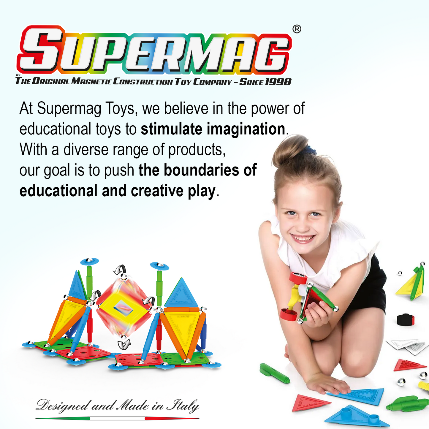 Tinamiri Supermag - Multicolor 30 - Magnetic Building Set, Educational construction fun, 30 piece set, Magnet Toys, 0650 Bridge Toys - Premium Jigsaw Puzzles