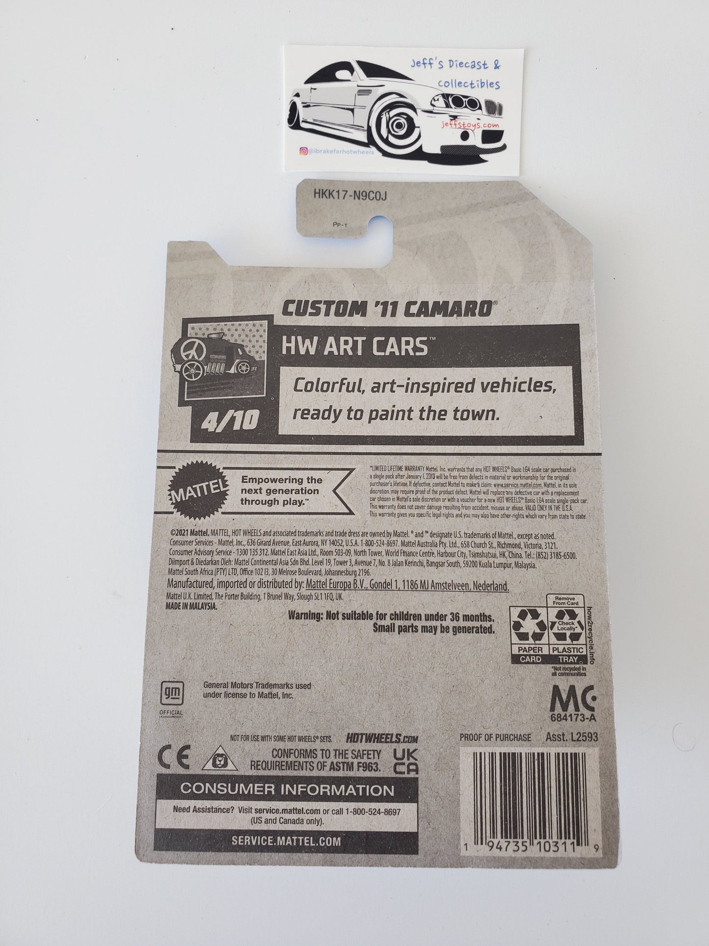 2023 Hot Wheels Custom '11 Camaro Jeff's Diecast & Collectibles