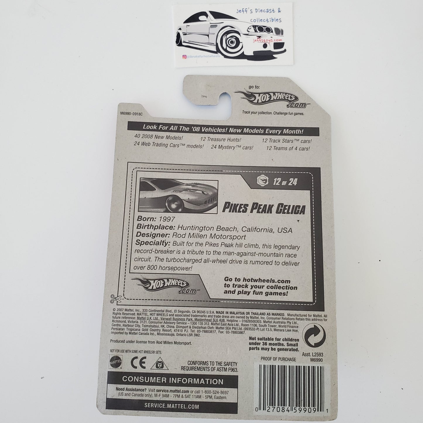 2008 Hot Wheels Pikes Peak Celica #88 Jeff's Diecast & Collectibles