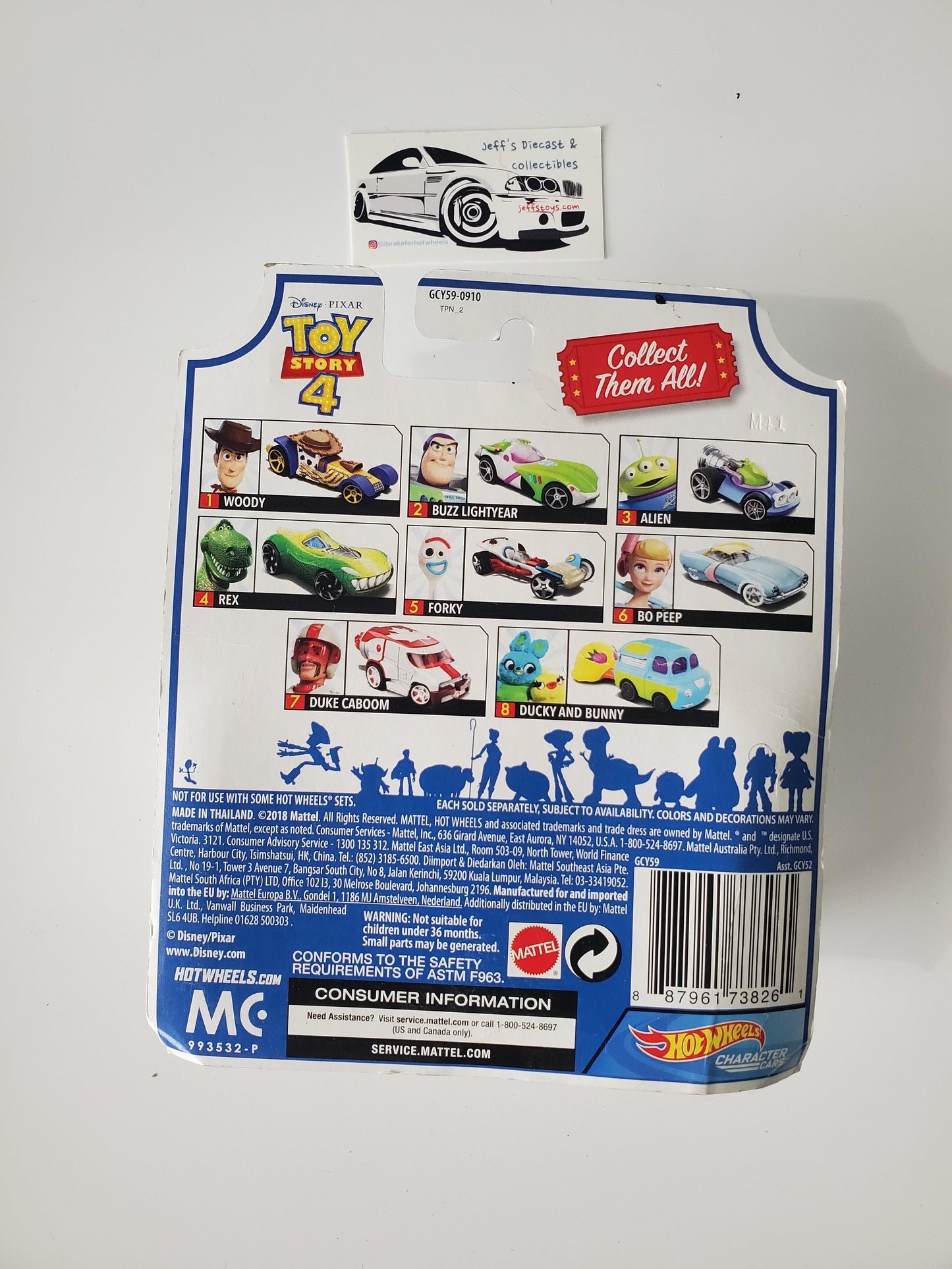 2018 Hot Wheels Character Cars Toy Story 4 Duke Caboom Jeff's Diecast & Collectibles