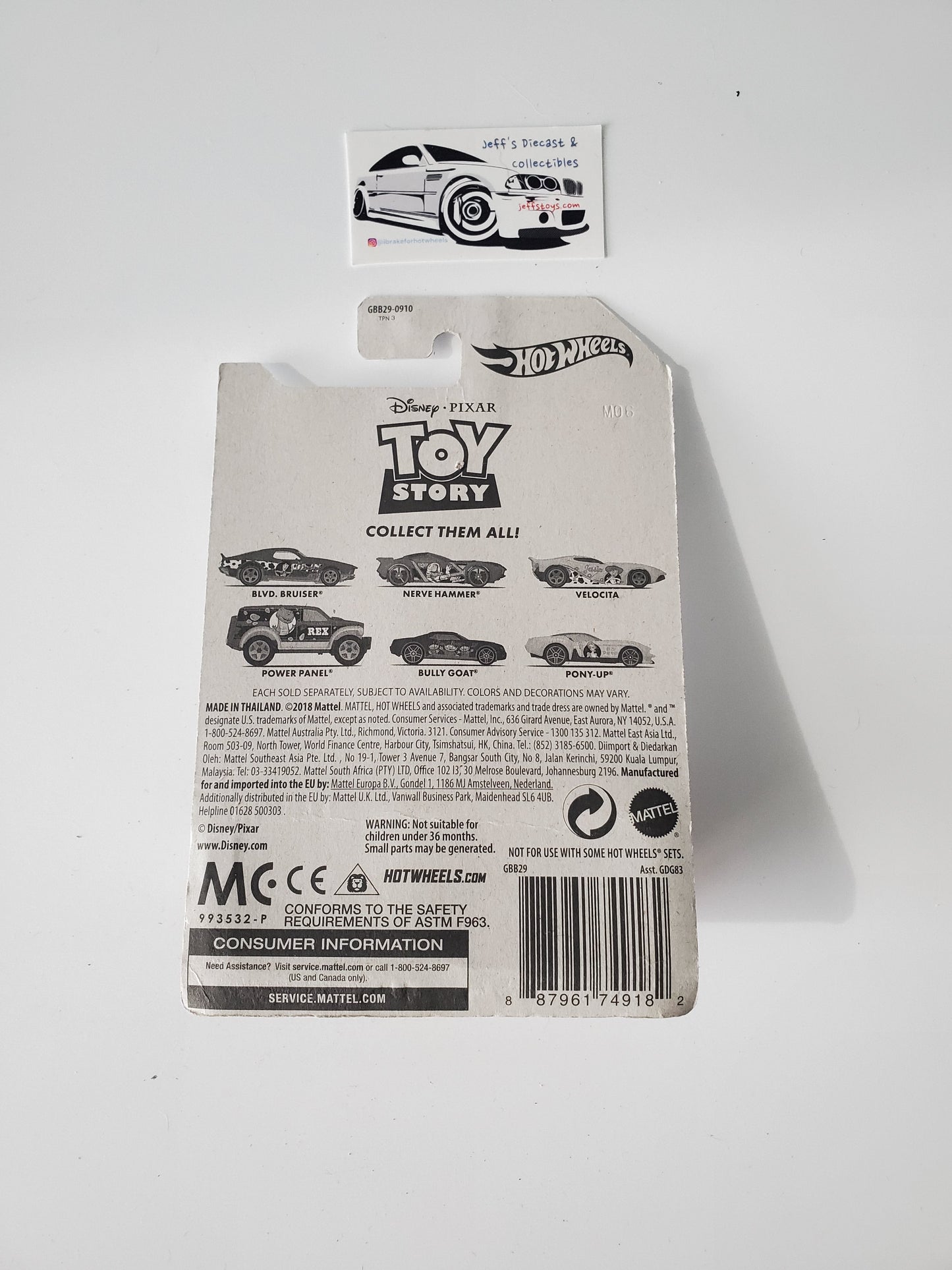 2019 Hot Wheels Toy Story Woody Blvd Bruiser Jeff's Diecast & Collectibles