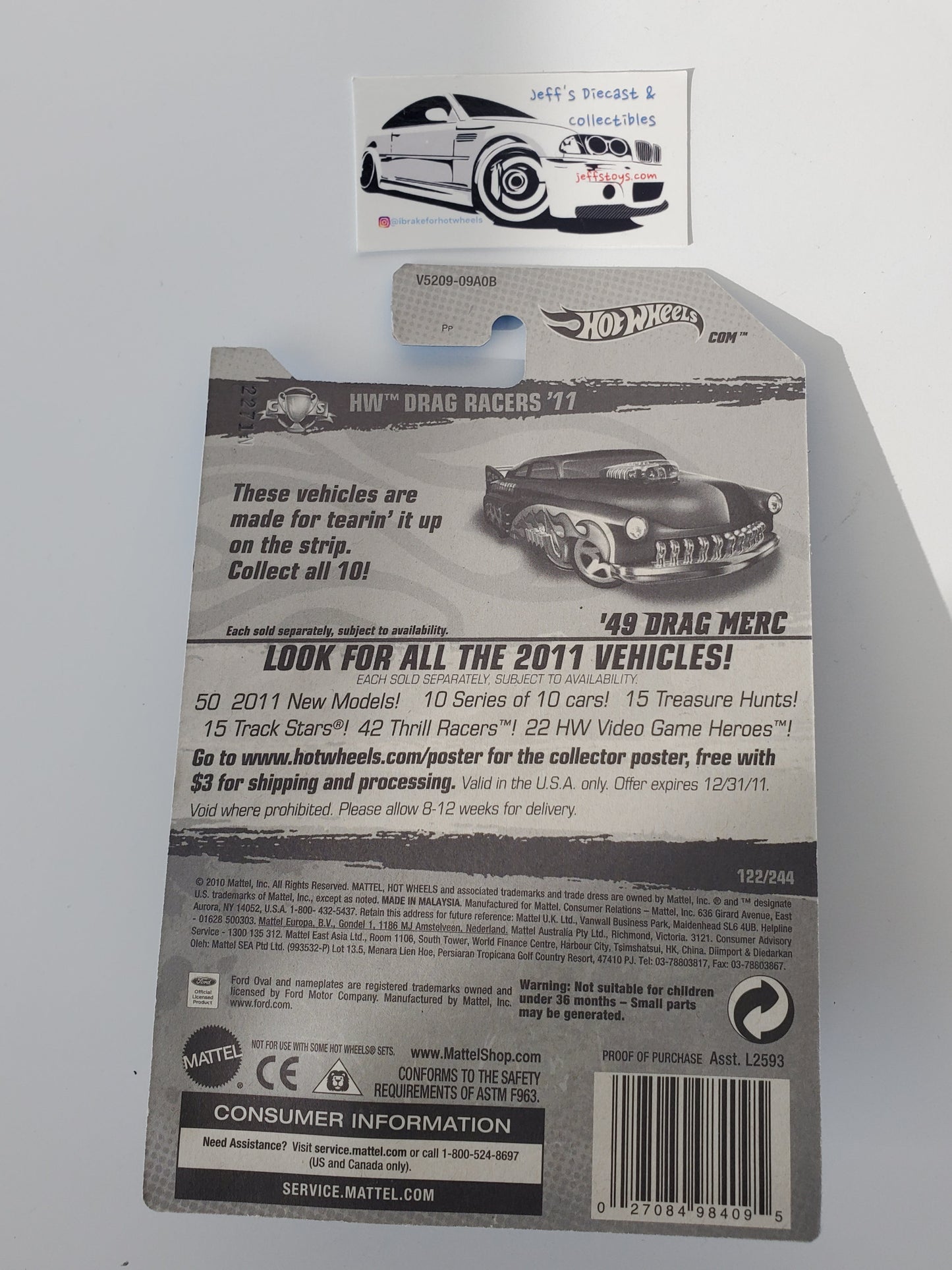 2011 Hot Wheels '49 Drag Merc #122 Jeff's Diecast & Collectibles