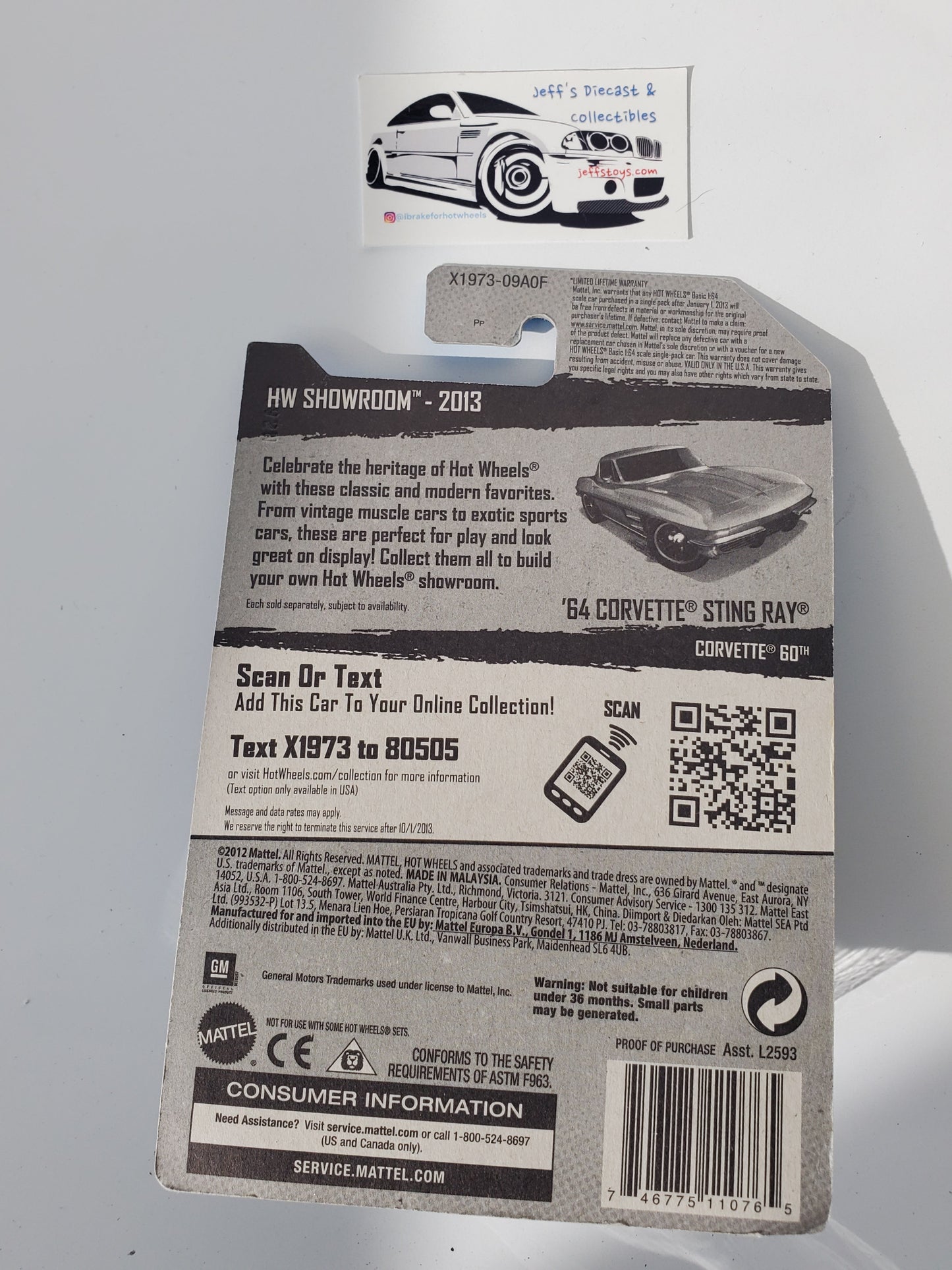 2013 Hot Wheels '64 Corvette Stingray #204 Jeff's Diecast & Collectibles