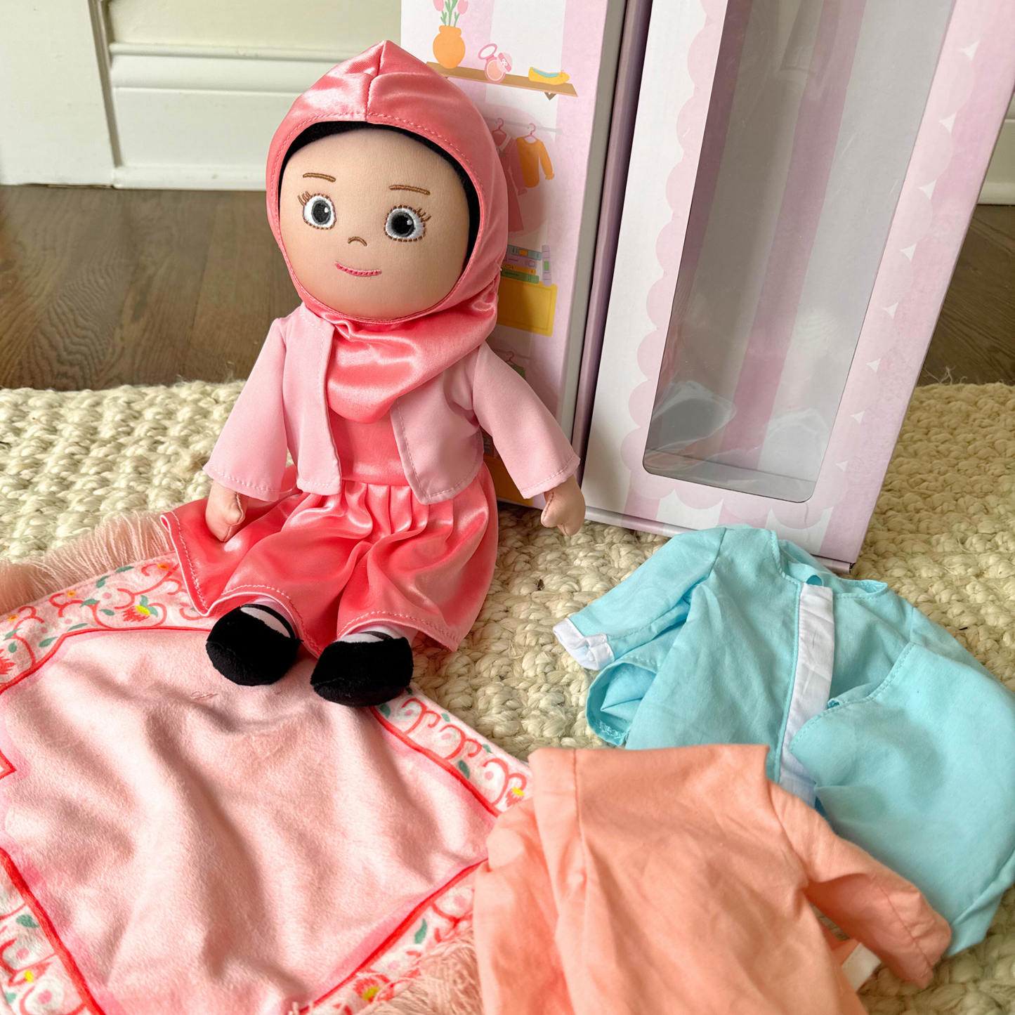 The Lala Doll + 4 Outfits + Prayer Rug | My First Hijabi, Muslim Doll Lala + Mo