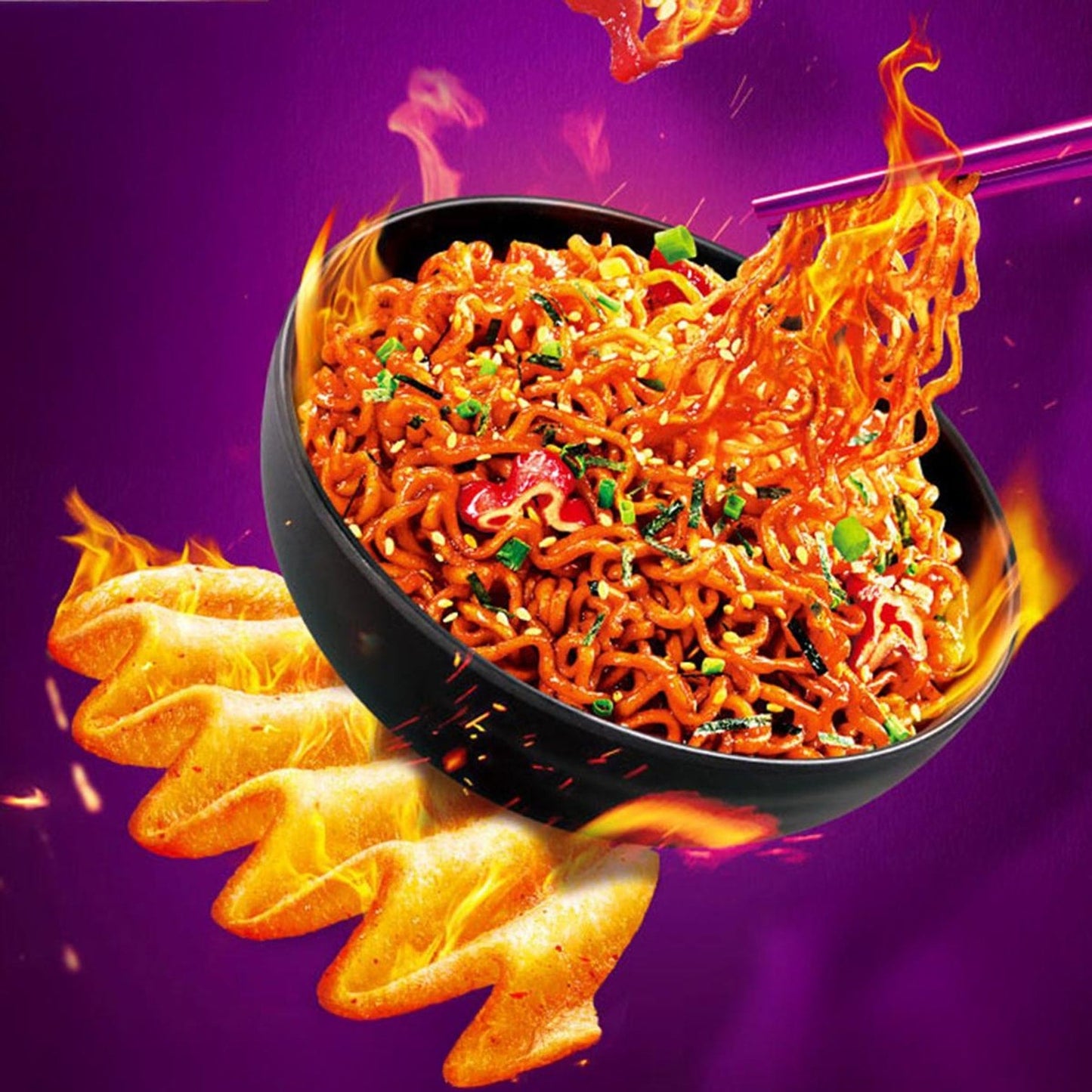 Lay's Wavy Potato Chips, Buldak Spicy Chicken Ramen Flavor, 2.47 oz Super Anime Store