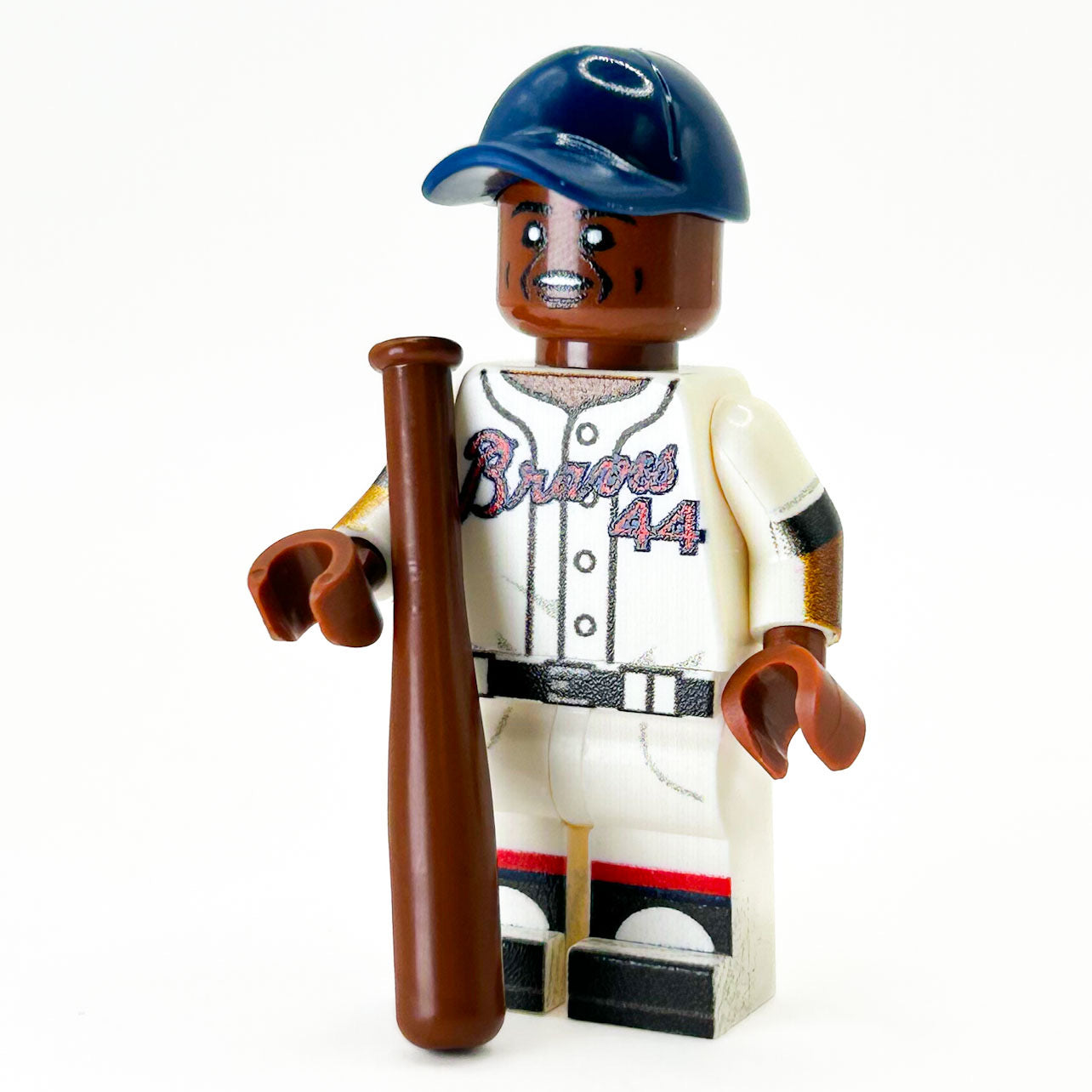 Hammerin Hank Atlanta #44 Baseball Player Minifig made using LEGO parts - B3 Customs B3 Customs