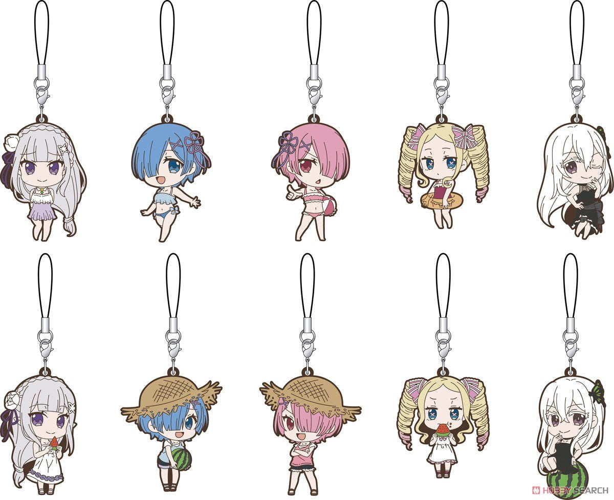 RE:ZERO TRADING SUMMER COLLECTION VOLUME 02 RUBBER KEYCHAIN Anime Pop