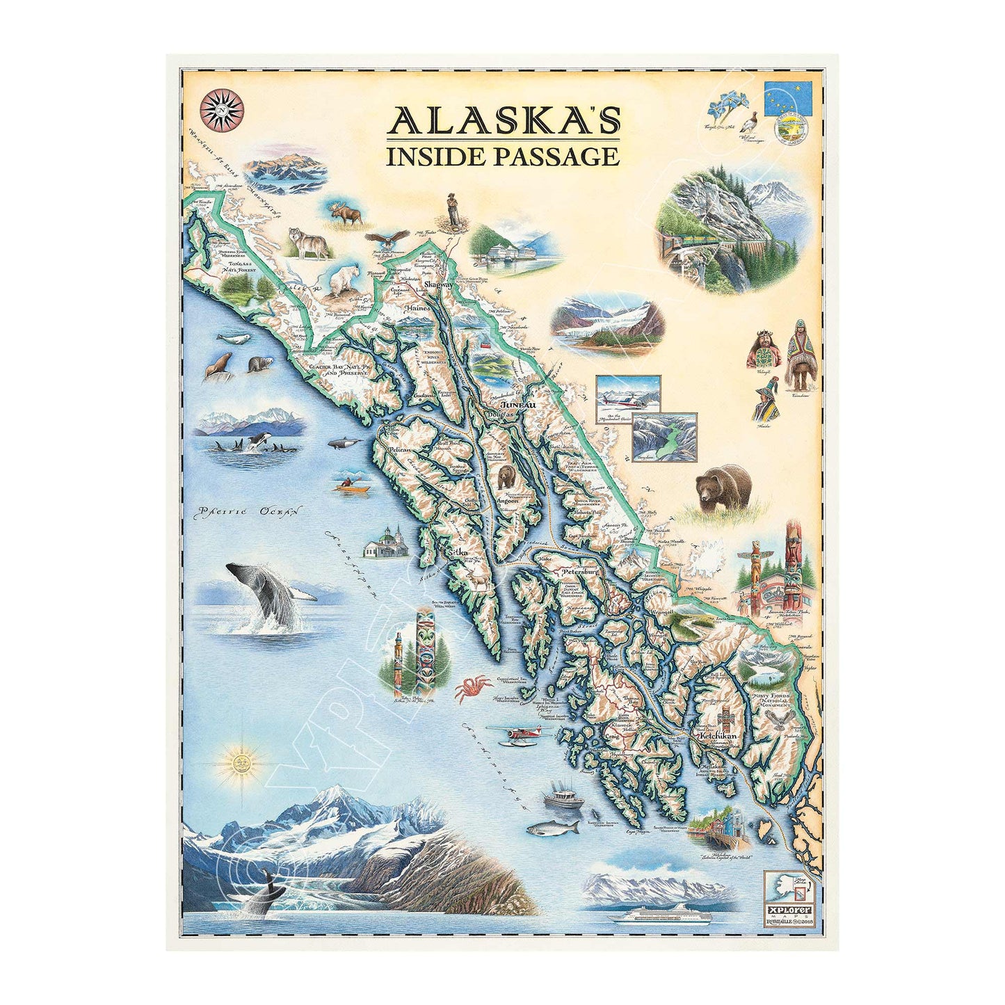 Alaska's Inside Passage 1000 Piece Jigsaw Puzzle Xplorer Maps