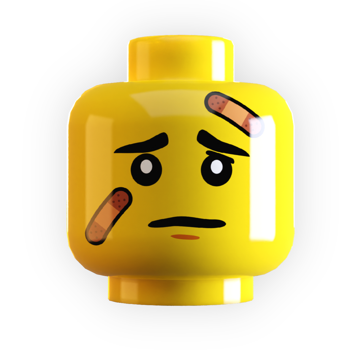Band-Aids on Minifig Head made using LEGO part B3 Customs