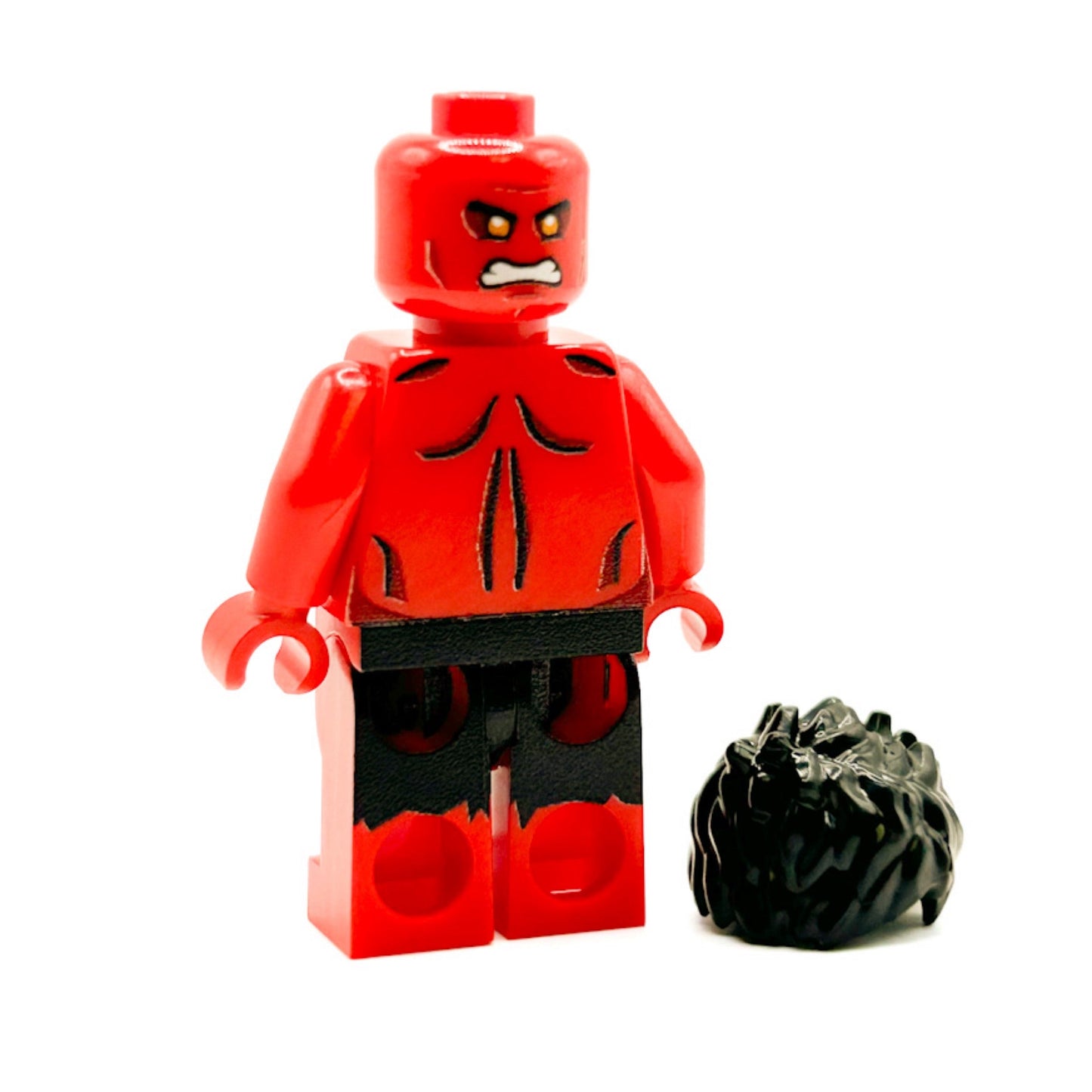 Custom Red Hulk Marvel Minifigure made using LEGO parts - B3 Customs B3 Customs