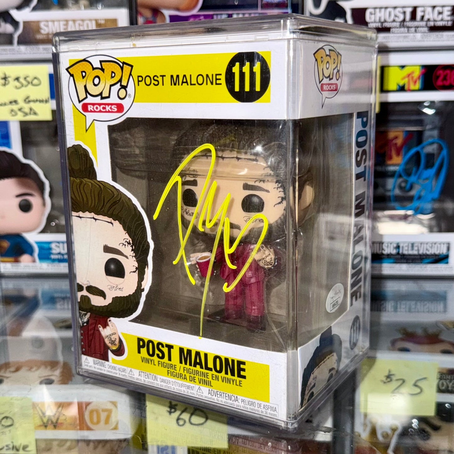 Post Malone Signed Vaulted Beerbongs And Bentleys Funko Pop! #111 With JSA COA Mustang Comics