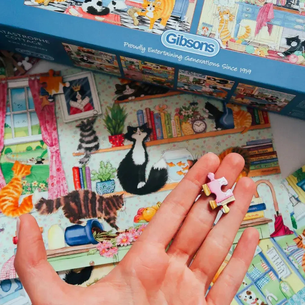 Catastrophe Cottage Set of 4 500 Piece Jigsaw Puzzles Gibsons