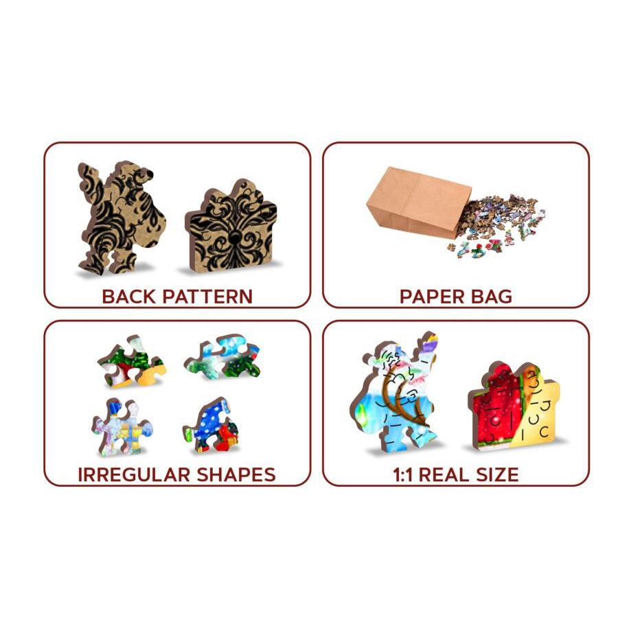 Christmas Snowballs 505 Piece Wood Jigsaw Puzzle Wooden City