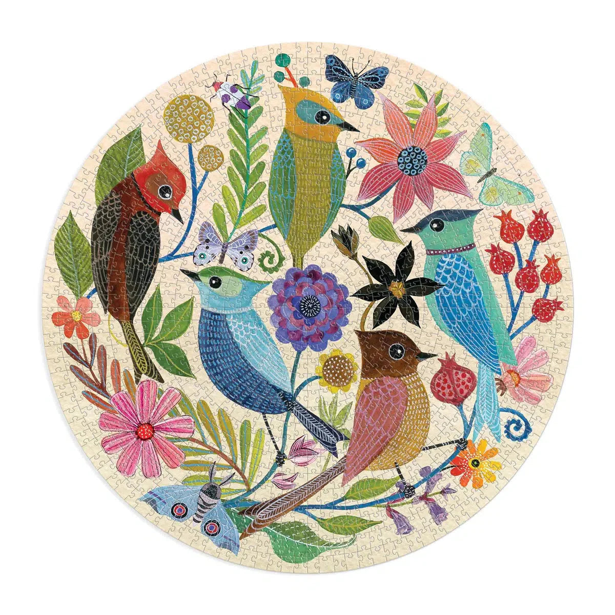 Circle of Avian Friends 1000 Piece Round Jigsaw Puzzle Galison