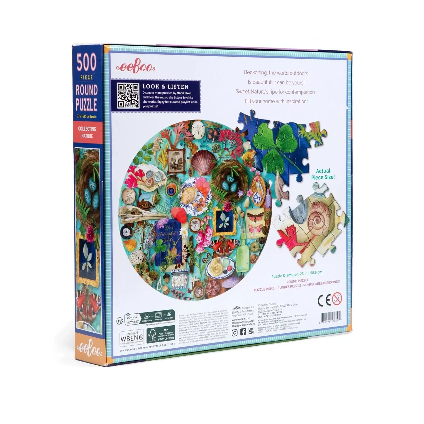 Collecting Nature 500 Piece Round Jigsaw Puzzle eeBoo