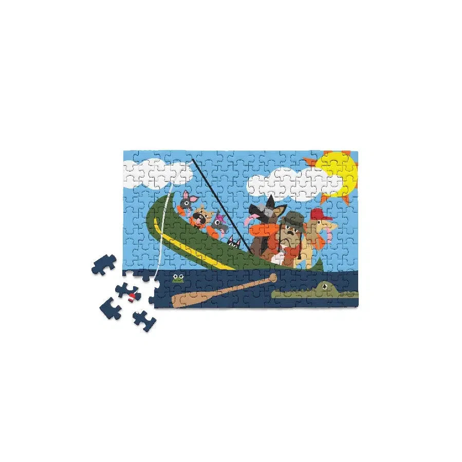 Dogs in Canoe 150 Piece Mini Jigsaw Puzzle Micro Puzzles Puzzle Merchant