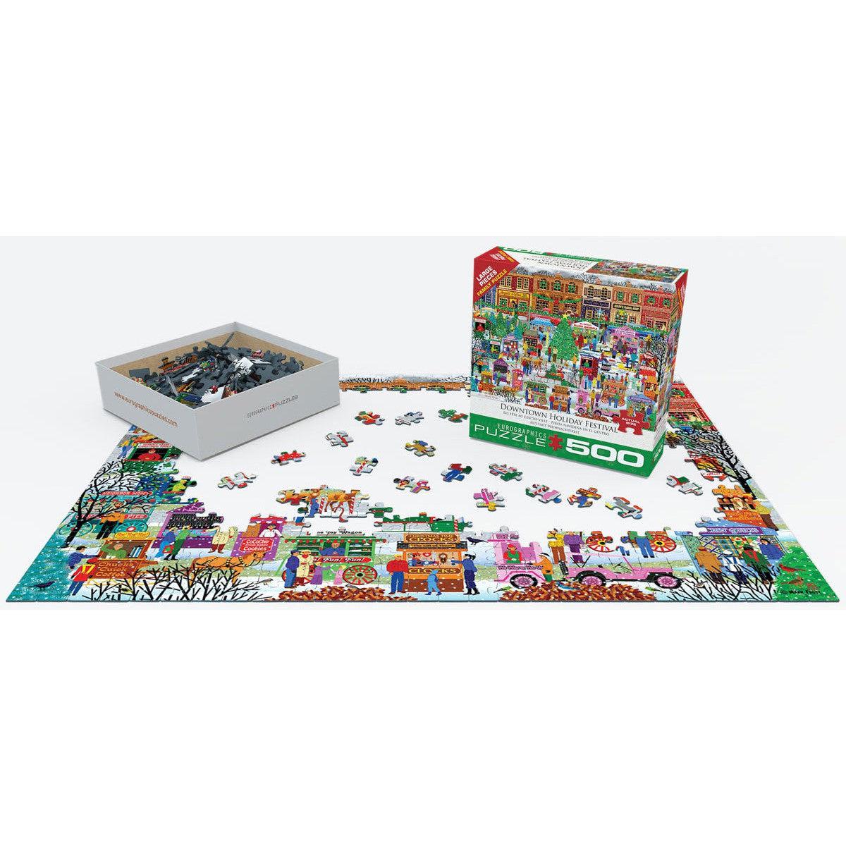 Downtown Holiday Festival 500 Piece Jigsaw Puzzle Eurographics