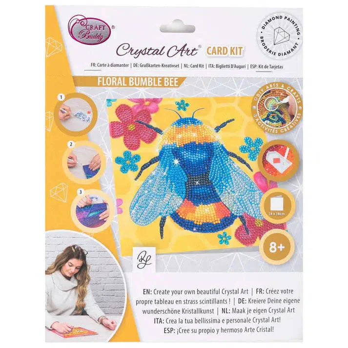 Floral Bumble Bee Crystal Art Card Kit Craft Buddy Puzzle Merchant