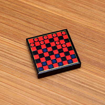 Checkers Printed 2x2 Tile made using LEGO parts - B3 Customs B3 Customs