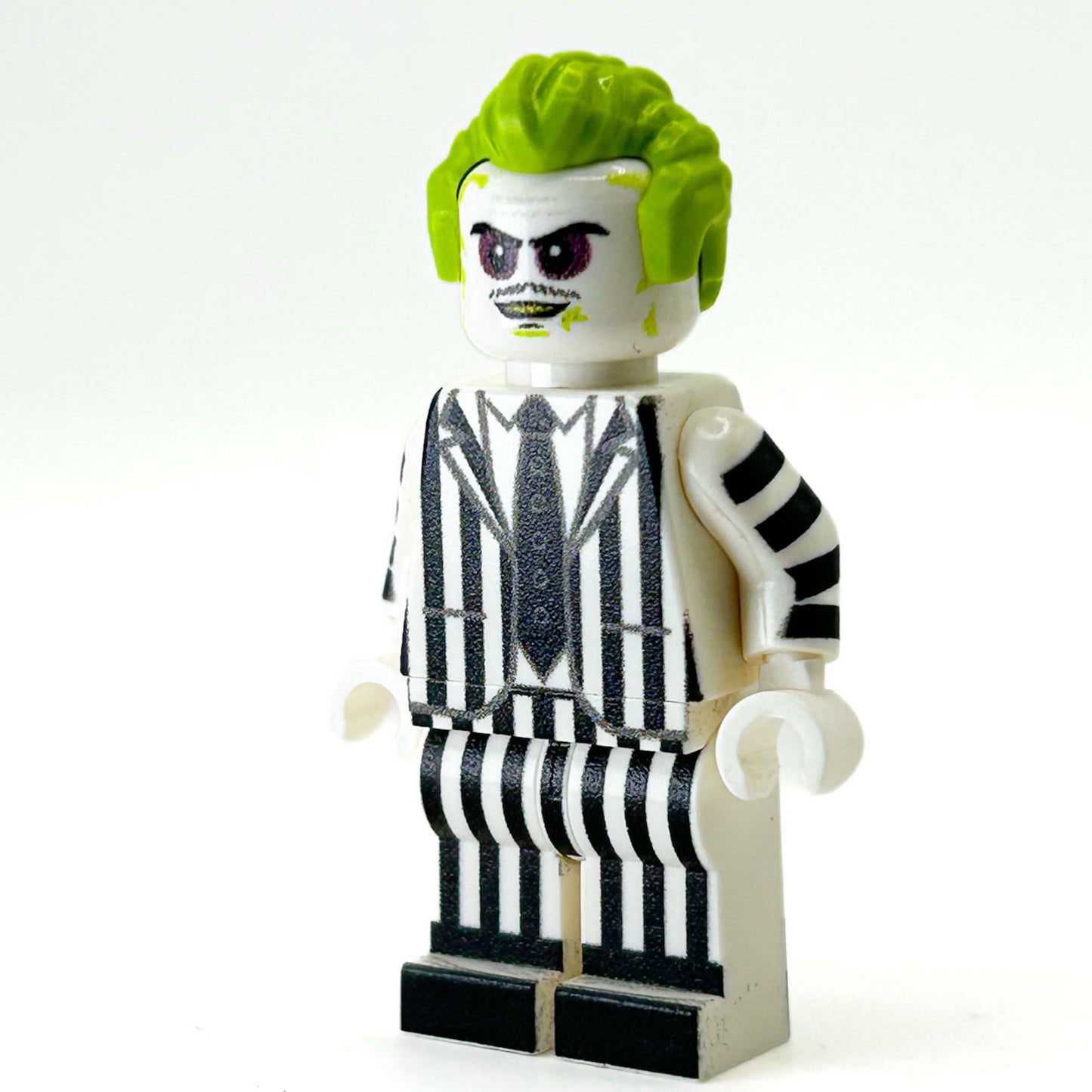 Beetlejuice Minifig made using LEGO parts B3 Customs