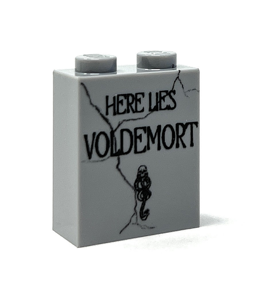 Voldemort Tombstone (Halloween) (1x2x2 Brick) made using LEGO part B3 Customs