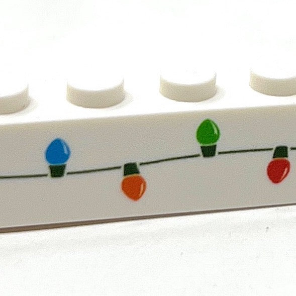 Christmas Lights Custom Printed on 1x8 Brick - B3 Customs made using LEGO part B3 Customs