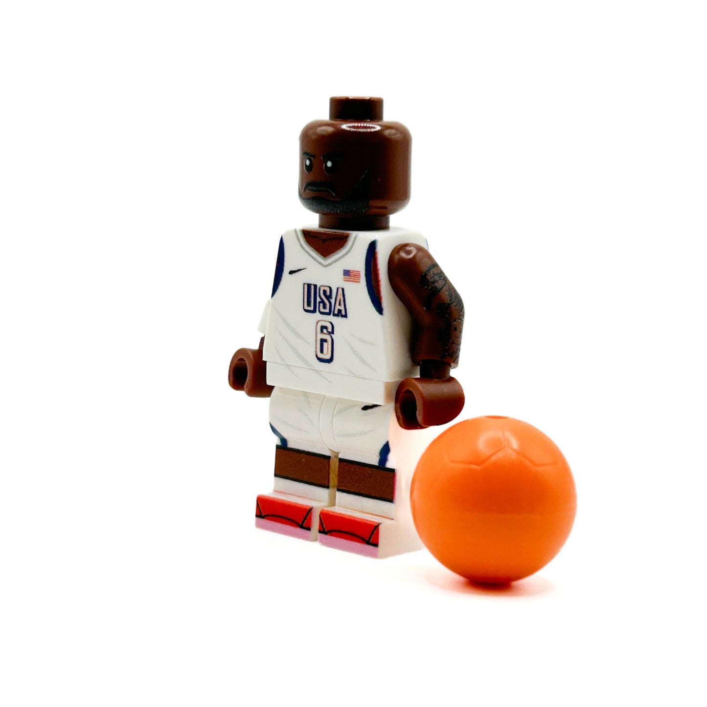 Lebron #6 USA Olympics (2024) Basketball Player Minifig made using LEGO parts - B3 Customs B3 Customs