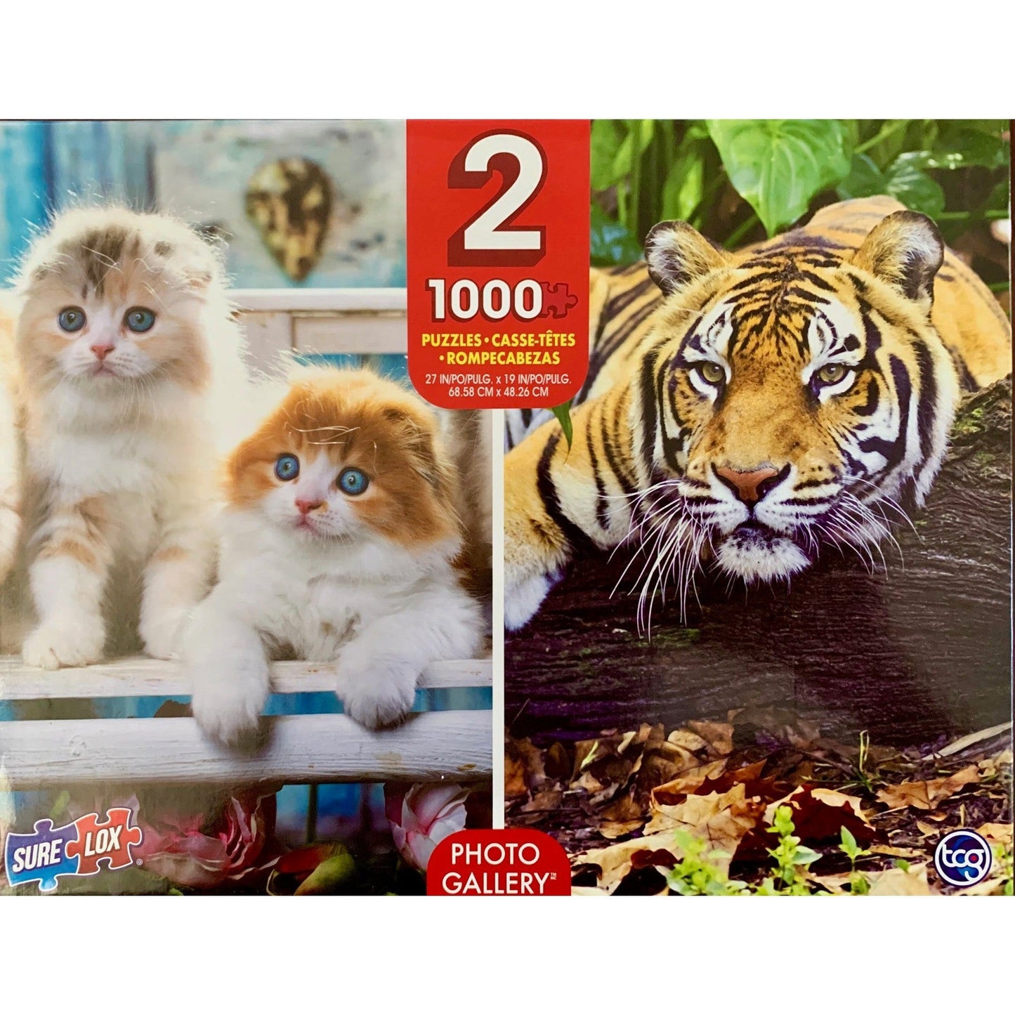 Kittens & Tiger 2 Pack 1000 Piece Jigsaw Puzzles Sure Lox Puzzle Merchant