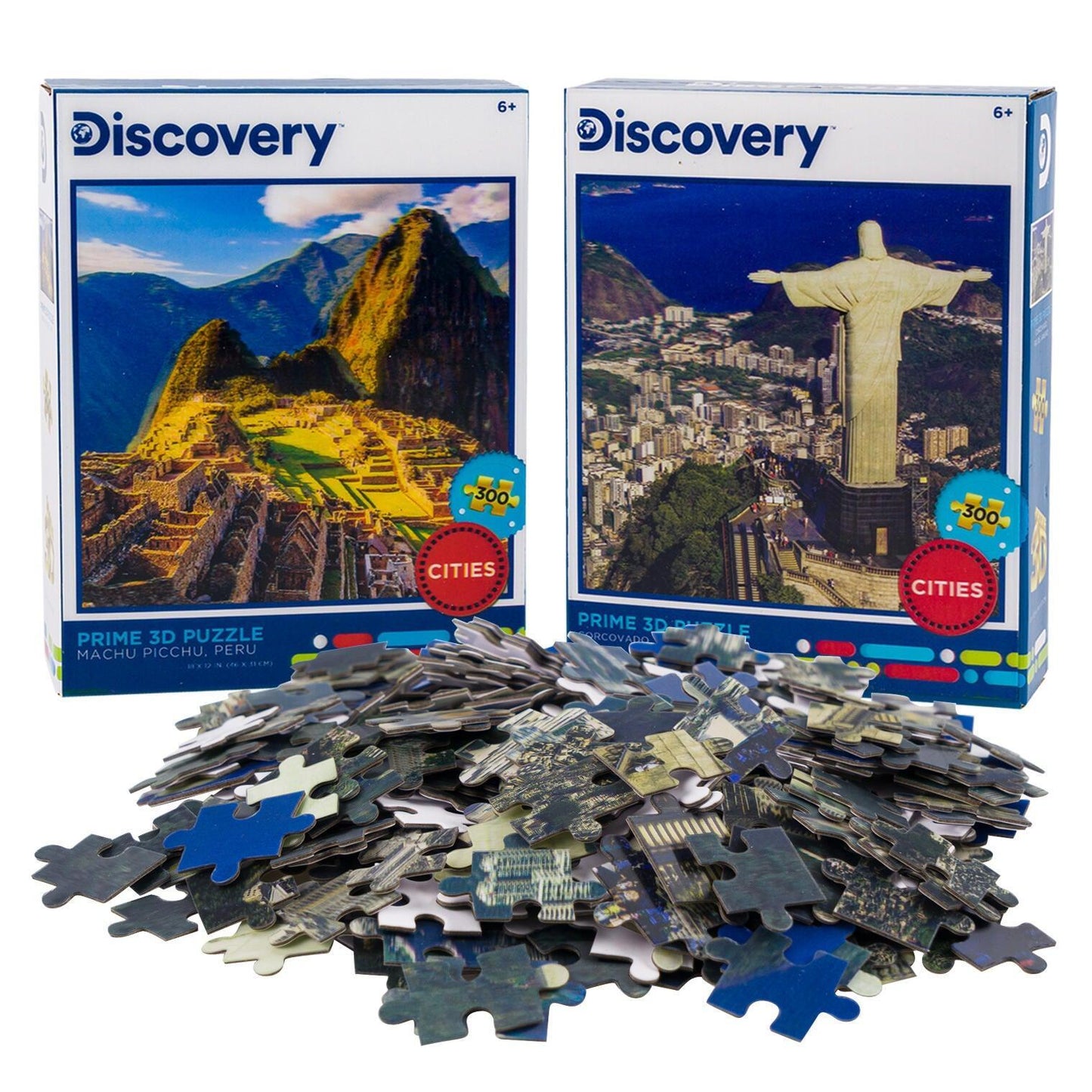 Machu Picchu & Rio Set of 2 300 Piece Lenticular Jigsaw Puzzles Prime 3D