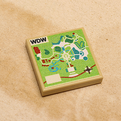 Custom WDW Map (2x2 Tile) made using LEGO part B3 Customs