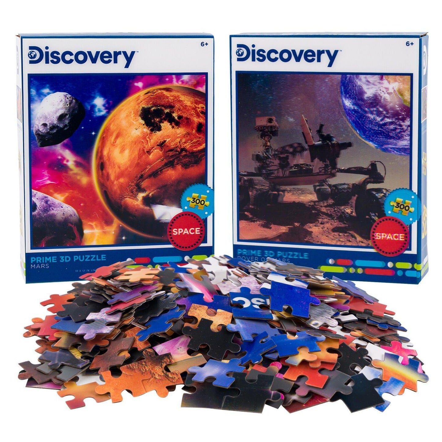 Mars & Mars Rover Set of 2 300 Piece Lenticular Jigsaw Puzzles Prime 3D