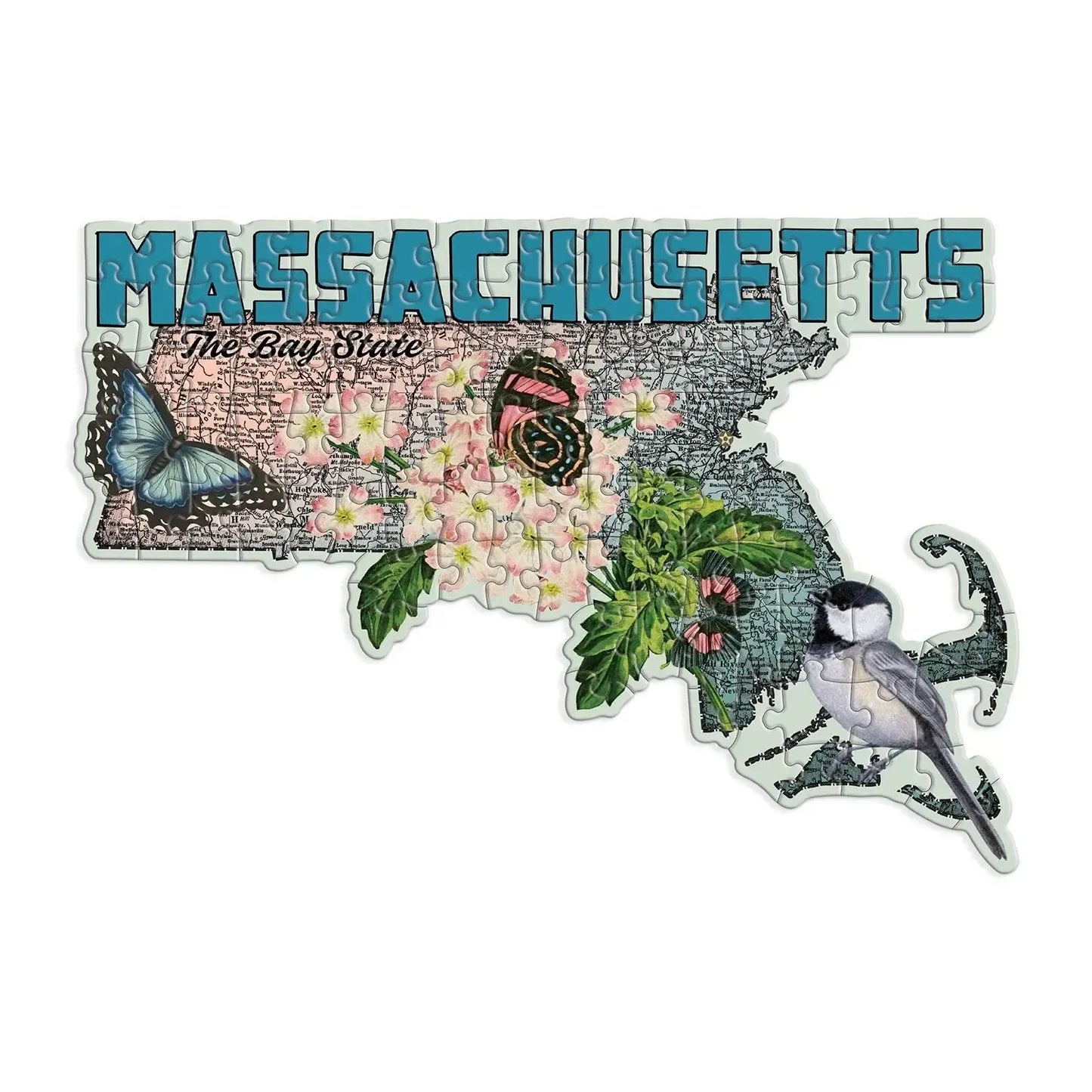 Massachusetts 100 Piece Mini Shaped Jigsaw Puzzle Galison