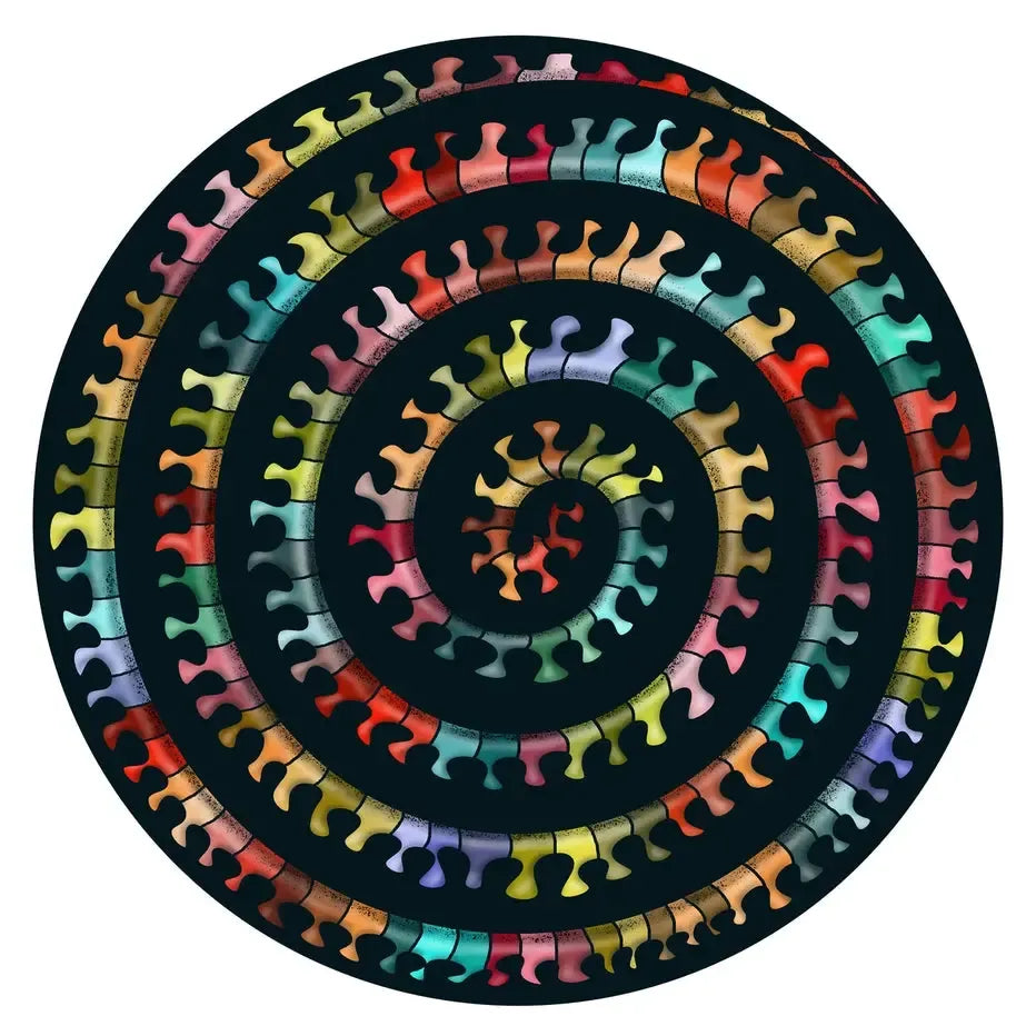 Millepedes 324 Wood Piece Double-Sided Round Jigsaw Puzzle Curiosi