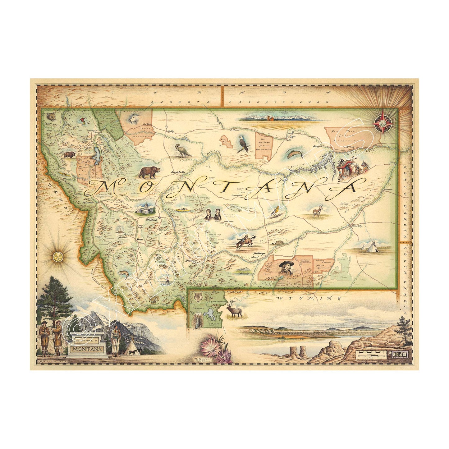 Montana 1000 Piece Jigsaw Puzzle Xplorer Maps
