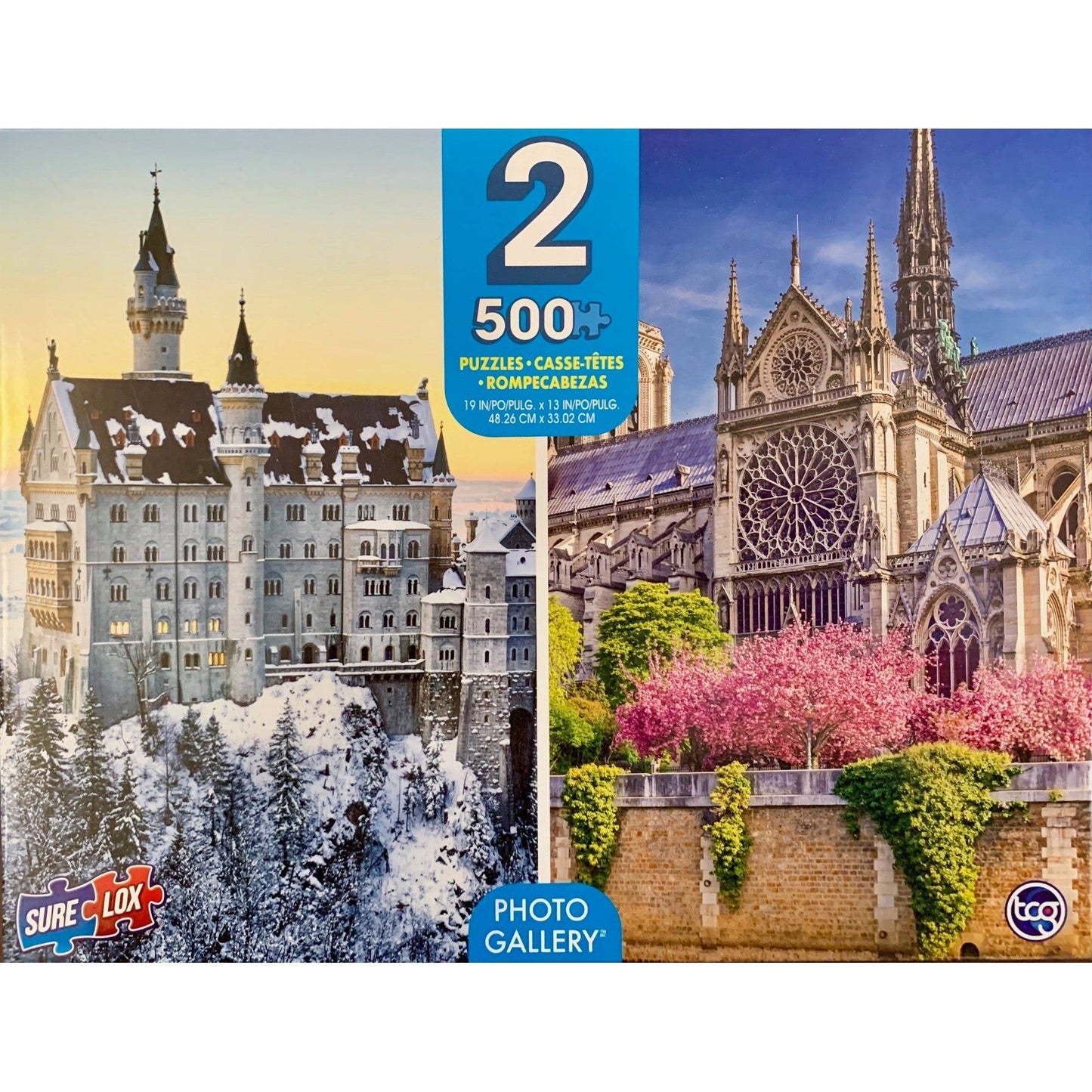 Neuschwanstein & Notre Dame 2 Pack 500 Piece Jigsaw Puzzles Sure Lox Puzzle Merchant