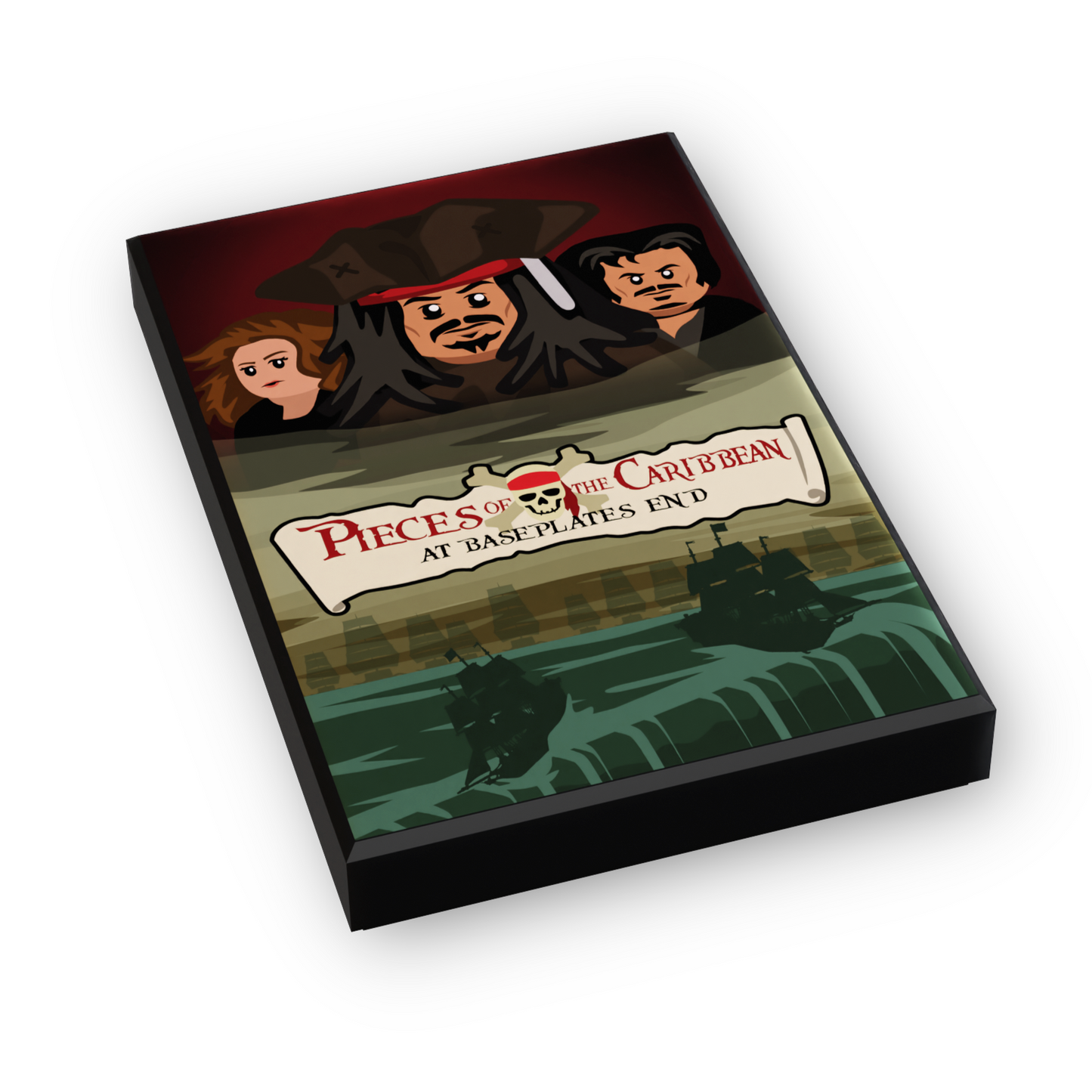 Pieces of the Caribbean: At Baseplates End Movie Cover (2x3 Tile) made using LEGO part B3 Customs