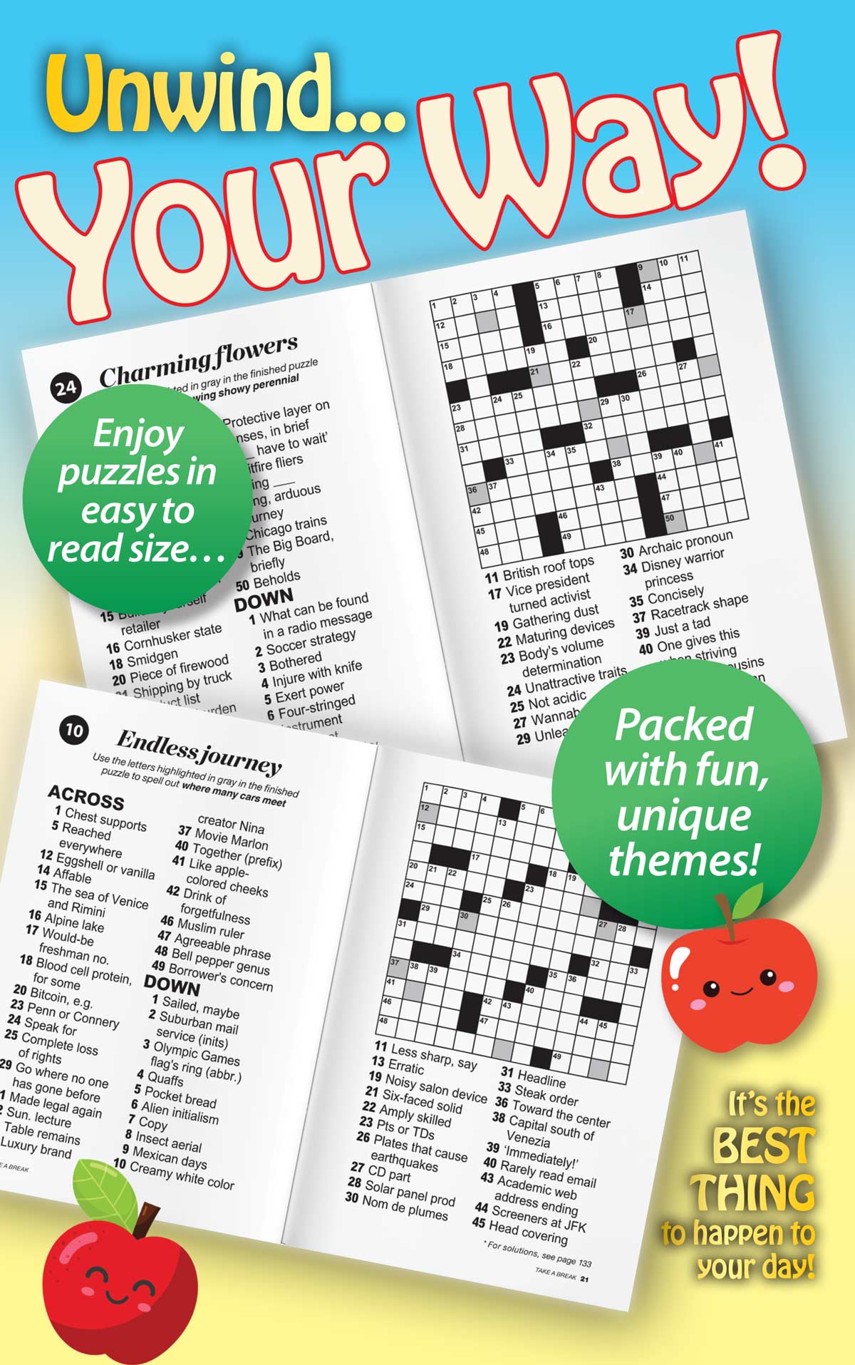 Take a Break - Cross Word (Large Print): 99+ Puzzles & Mystery Words, Seasonal Puzzle Picking, Hours Of Mind-Boosting Fun, Brain Challenges, Relax, Unwind, Unplug, De-Stress, Sit Back & Solve! Magazine Shop US