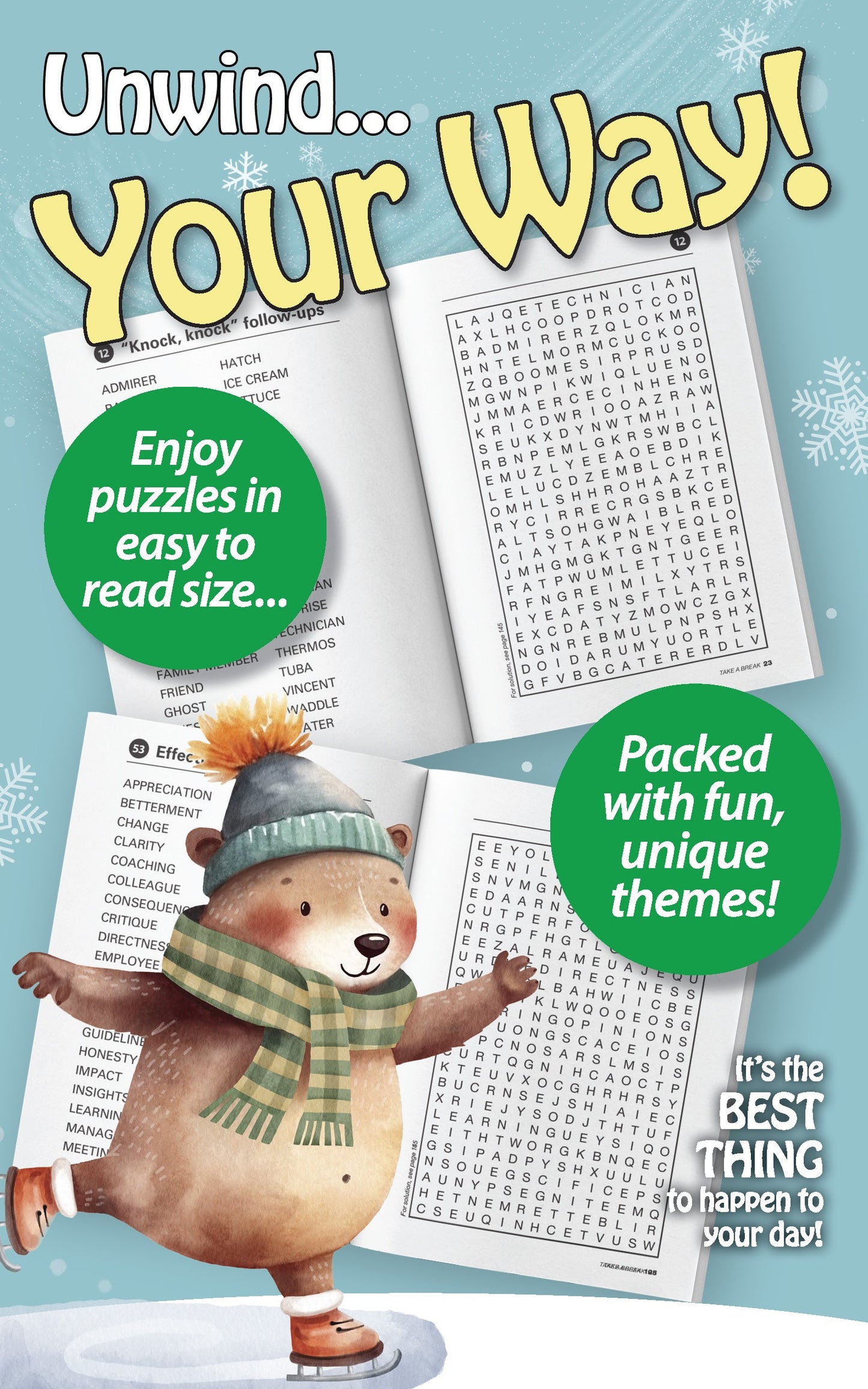 Take a Break - Word Search 241210 (Large Print): 71 Themed Puzzles, Easy Level, Brain Challenges, Sharpen Your Mind, Fun For All Ages, Relax, Unwind Your Way, Unplug, Recharge, De-Stress & Solve! Magazine Shop US