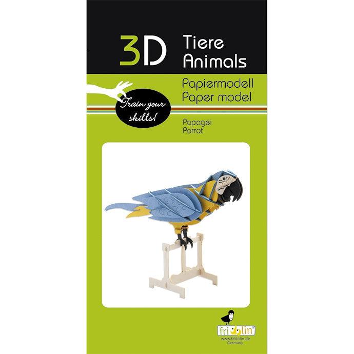Parrot 3D Cardboard Model Kit Fridolin