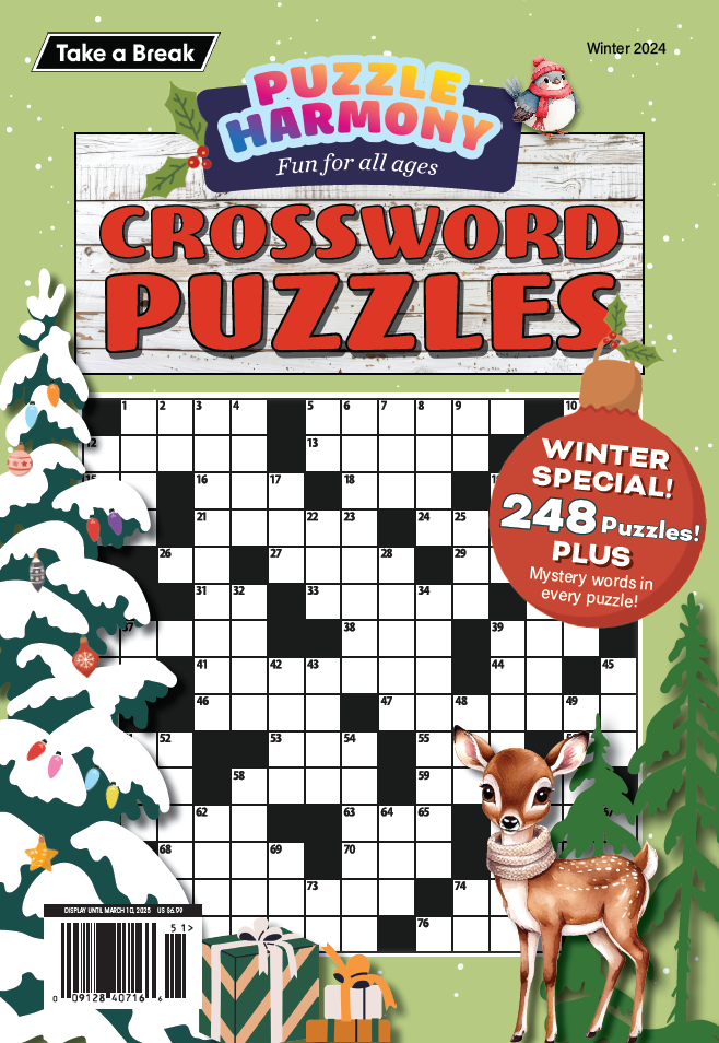 Puzzle Harmony - Crossword Puzzles 241126 Winter Special: 248 Puzzles Plus Mystery Words In Every Puzzle, Holiday Themed, All Ages, Sharpen Your Mind, Brain Challenges, Relax, Unwind, Unplug & Solve! Magazine Shop US