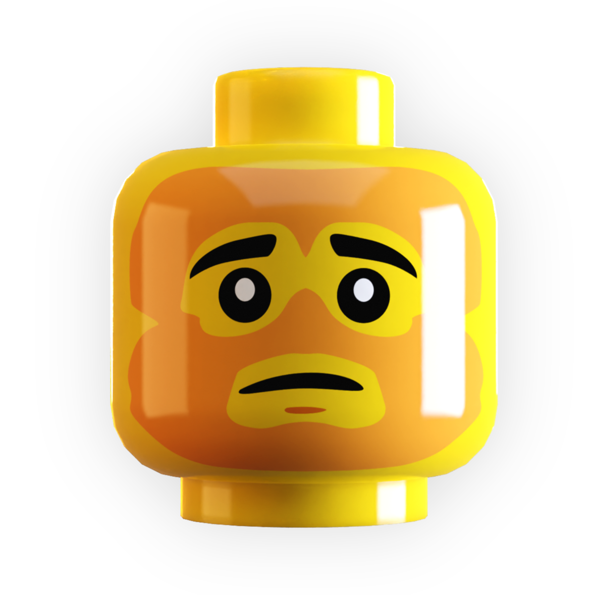 Sunburnt Minifig Head made using LEGO part B3 Customs