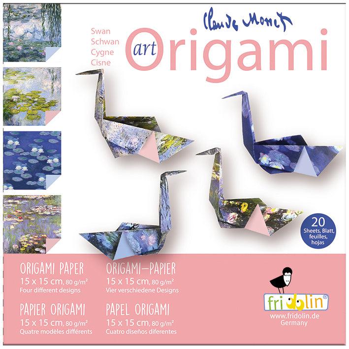 Swan Claude Monet Art Origami Kit Fridolin Puzzle Merchant