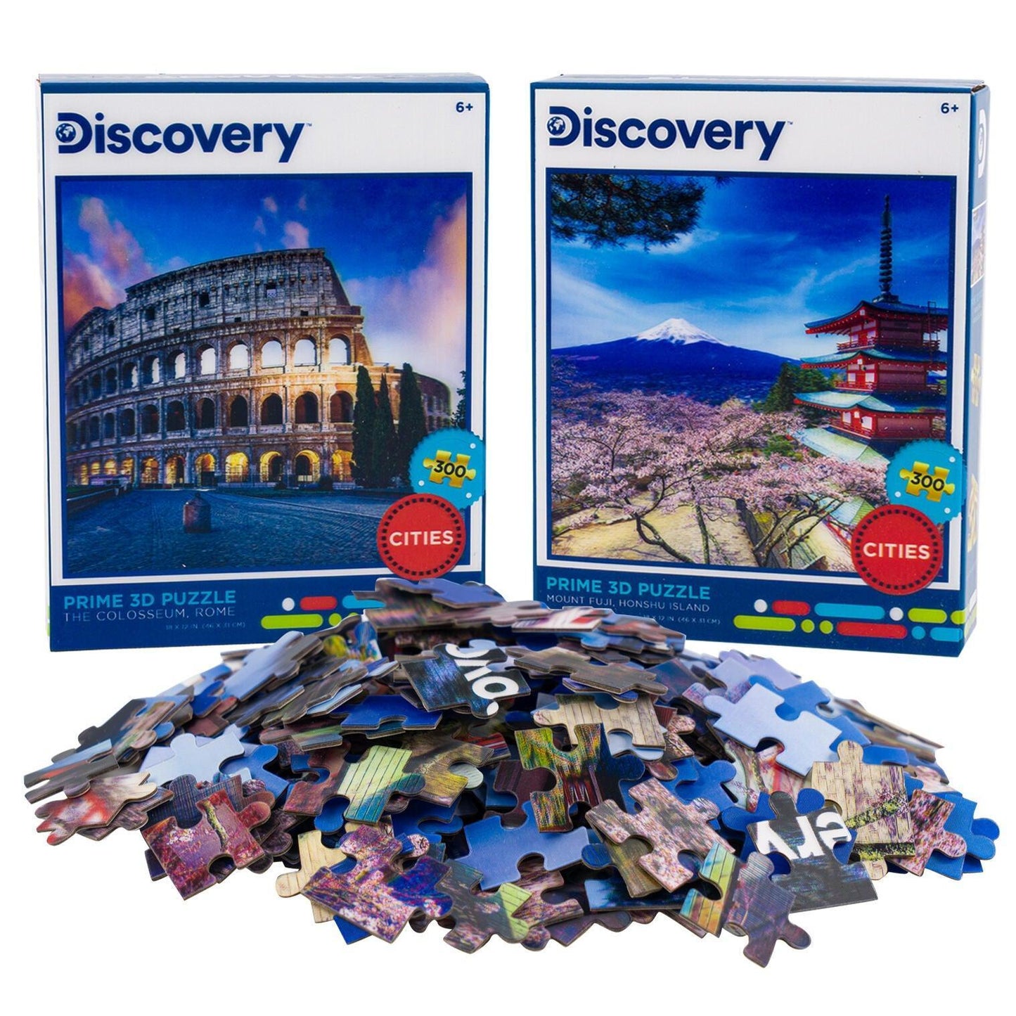 The Colosseum & Mount Fuji Set of 2 300 Piece Lenticular Jigsaw Puzzles Prime 3D Puzzle Merchant