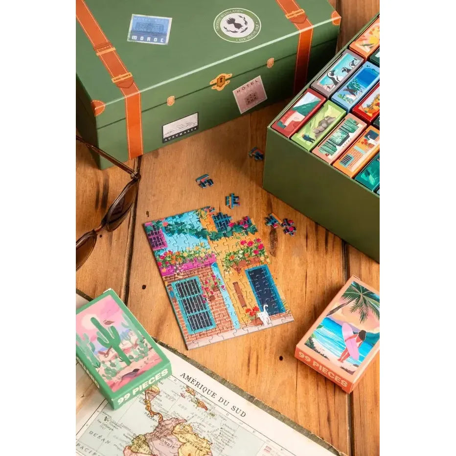 The Memory Trunk Set of 24 99 Piece Mini Jigsaw Puzzles Trevell