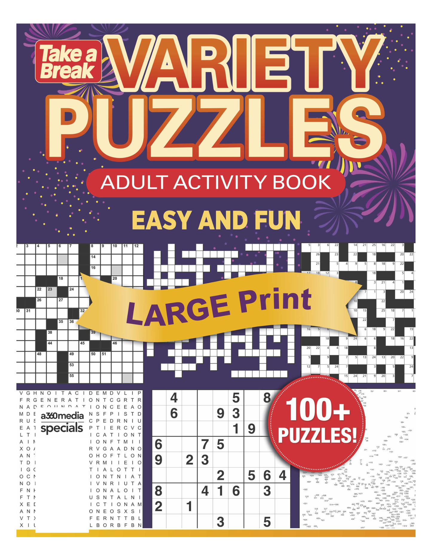 Variety Puzzles Large Print - Unplug and Unwind! Adult Activity Book: Easy and Fun with over 100+ Puzzles!! Magazine Shop US