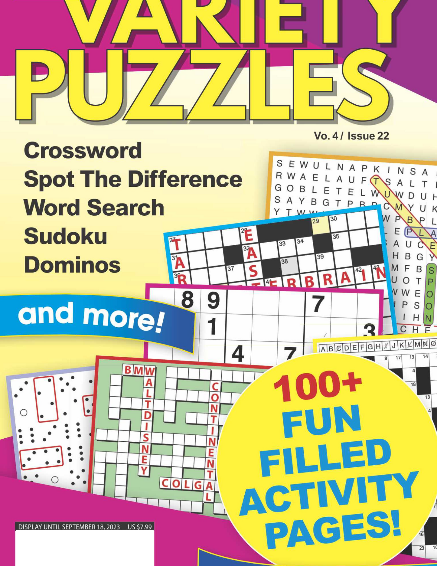 Variety Puzzles Volume 4/Issue 22- 100+ fun filled activity pages including Crossword, Spot The Difference, Word Search, Sudoku, Dominos & more! Magazine Shop US