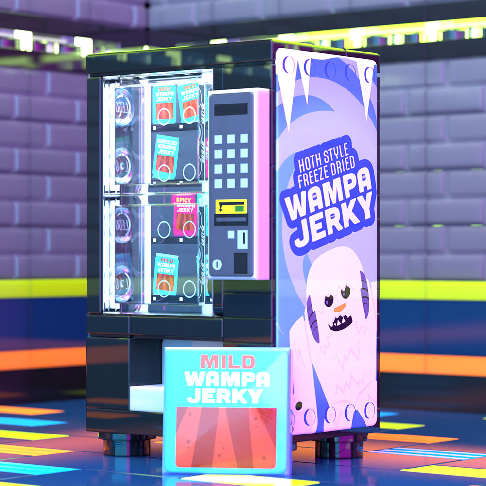 Wampa Beef Jerky Minifig Vending Machine Building Set made using LEGO parts - B3 Customs B3 Customs