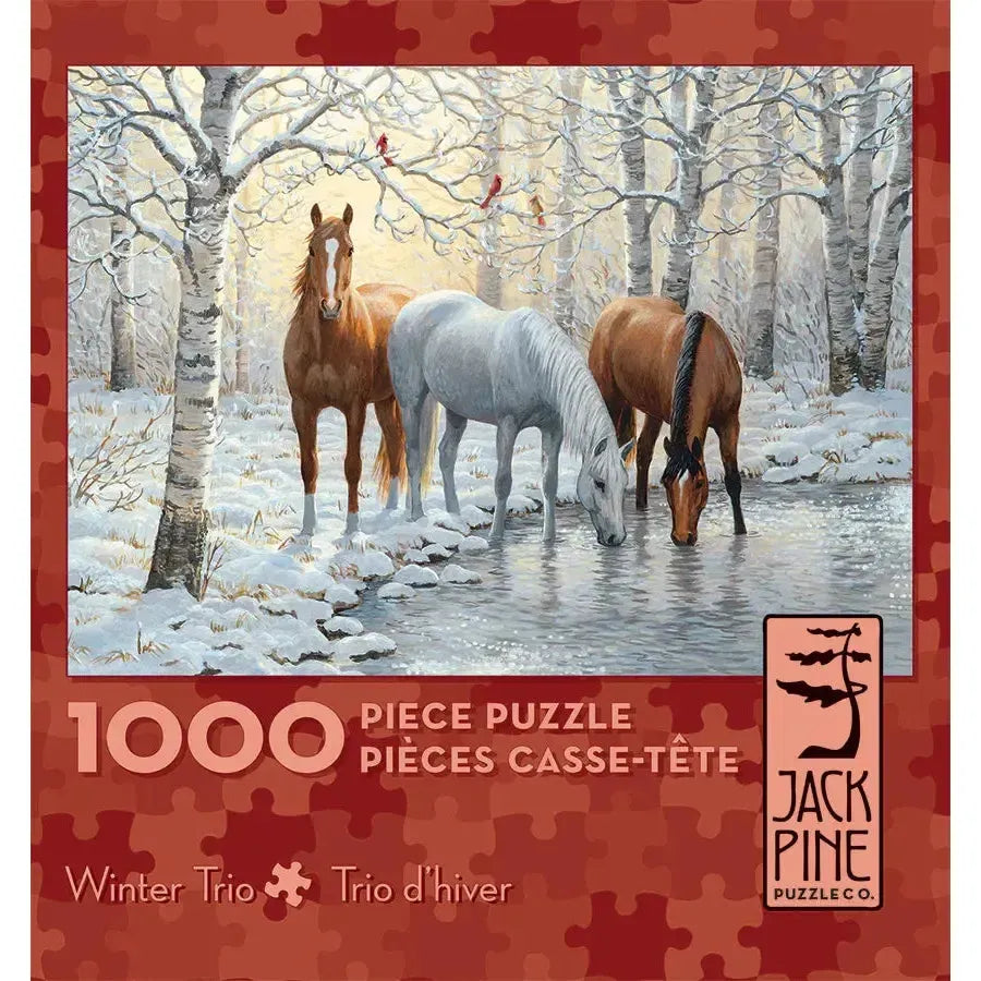 Winter Trio 1000 Piece Jigsaw Puzzle Jack Pine Puzzle Merchant